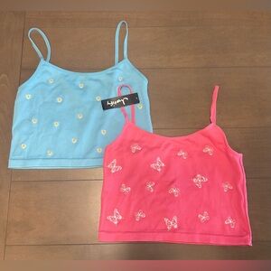 2 Justify Girls Cropped Tank Tops (1 NWT) Size Girls Large
